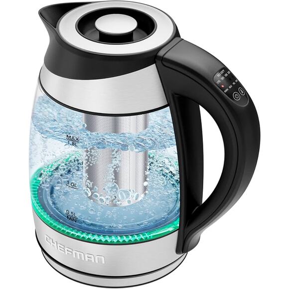 Chefman Electric Kettle with Temperature Control, 5 Presets LED Indicator Lights - Picture 6 of 6